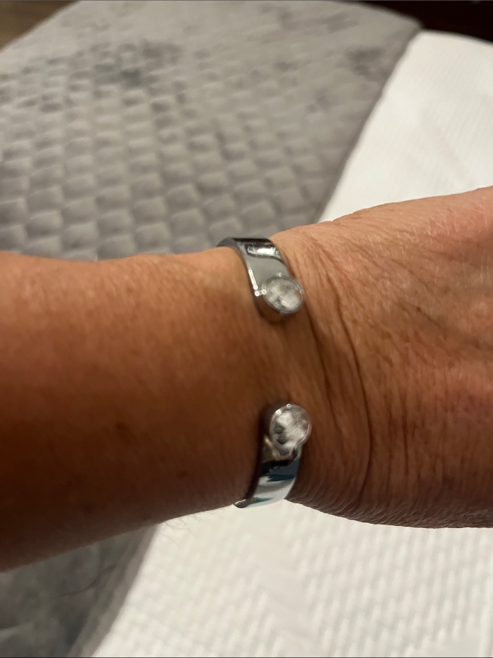 Kate spade silver Open-Ended Bracelet with jewel Accents
